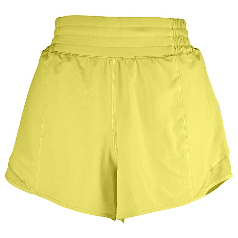Lululemon Hotty Hot Lemon Yellow Low-Rise Unlined Short 4" READ
